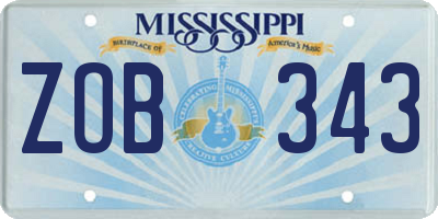 MS license plate ZOB343