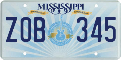 MS license plate ZOB345