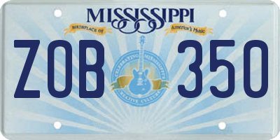 MS license plate ZOB350