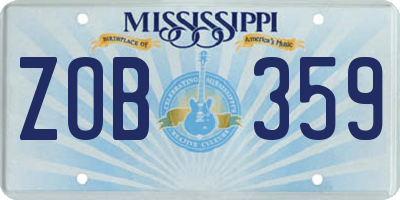 MS license plate ZOB359