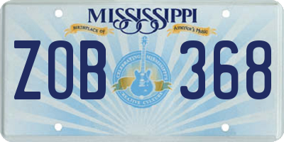MS license plate ZOB368