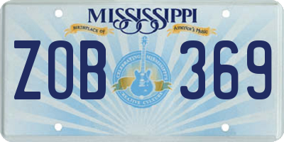 MS license plate ZOB369