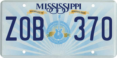 MS license plate ZOB370