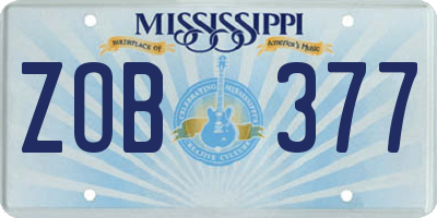 MS license plate ZOB377