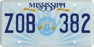 MS license plate ZOB382