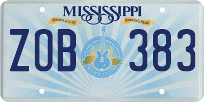 MS license plate ZOB383