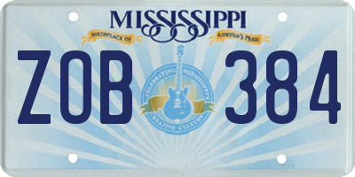 MS license plate ZOB384