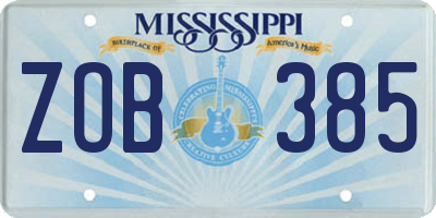 MS license plate ZOB385