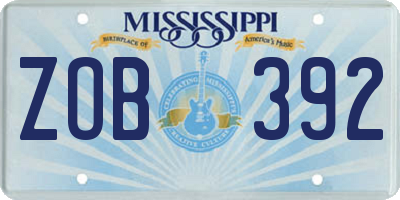 MS license plate ZOB392