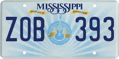 MS license plate ZOB393