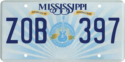 MS license plate ZOB397