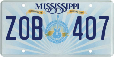 MS license plate ZOB407