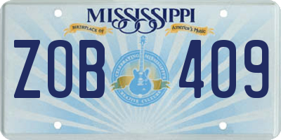 MS license plate ZOB409