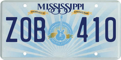MS license plate ZOB410
