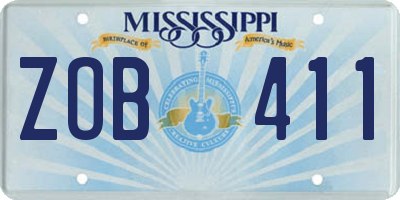 MS license plate ZOB411