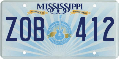 MS license plate ZOB412