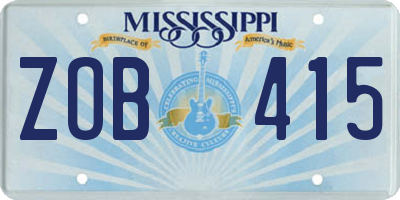 MS license plate ZOB415