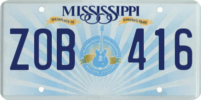 MS license plate ZOB416