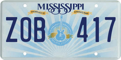 MS license plate ZOB417