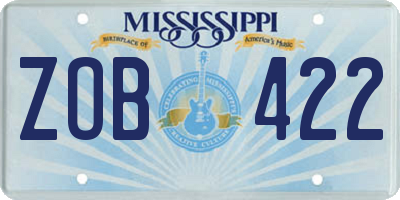 MS license plate ZOB422