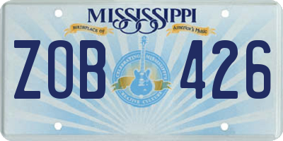 MS license plate ZOB426