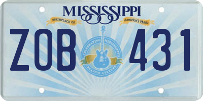 MS license plate ZOB431