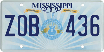 MS license plate ZOB436