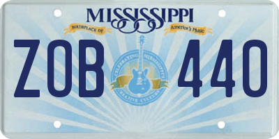 MS license plate ZOB440