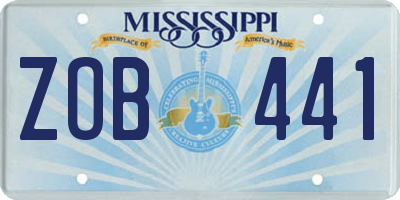 MS license plate ZOB441