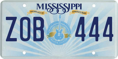 MS license plate ZOB444