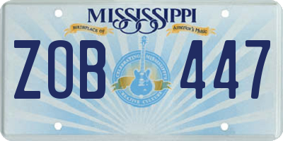 MS license plate ZOB447