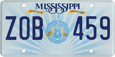 MS license plate ZOB459