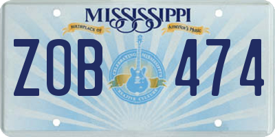MS license plate ZOB474