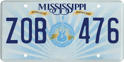 MS license plate ZOB476