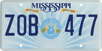 MS license plate ZOB477