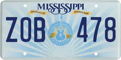 MS license plate ZOB478