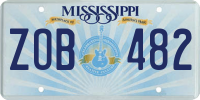 MS license plate ZOB482