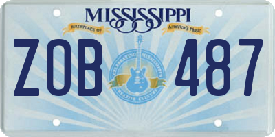 MS license plate ZOB487