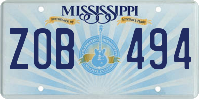 MS license plate ZOB494