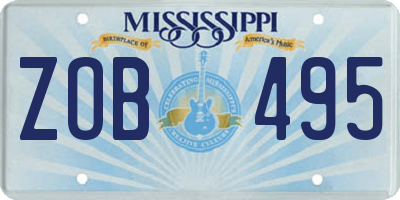 MS license plate ZOB495