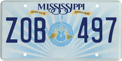 MS license plate ZOB497