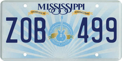 MS license plate ZOB499