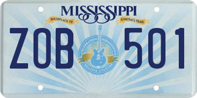 MS license plate ZOB501