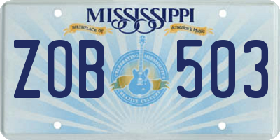 MS license plate ZOB503