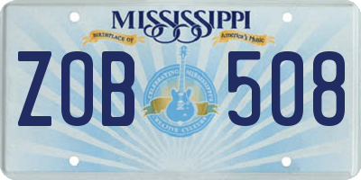 MS license plate ZOB508