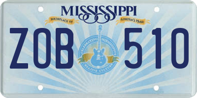 MS license plate ZOB510