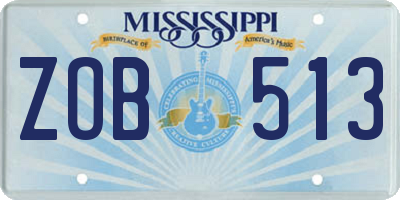 MS license plate ZOB513