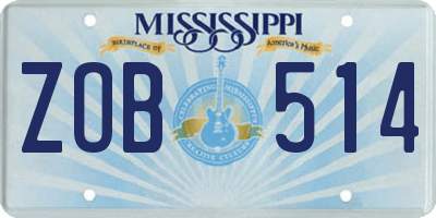 MS license plate ZOB514