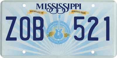 MS license plate ZOB521