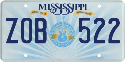 MS license plate ZOB522